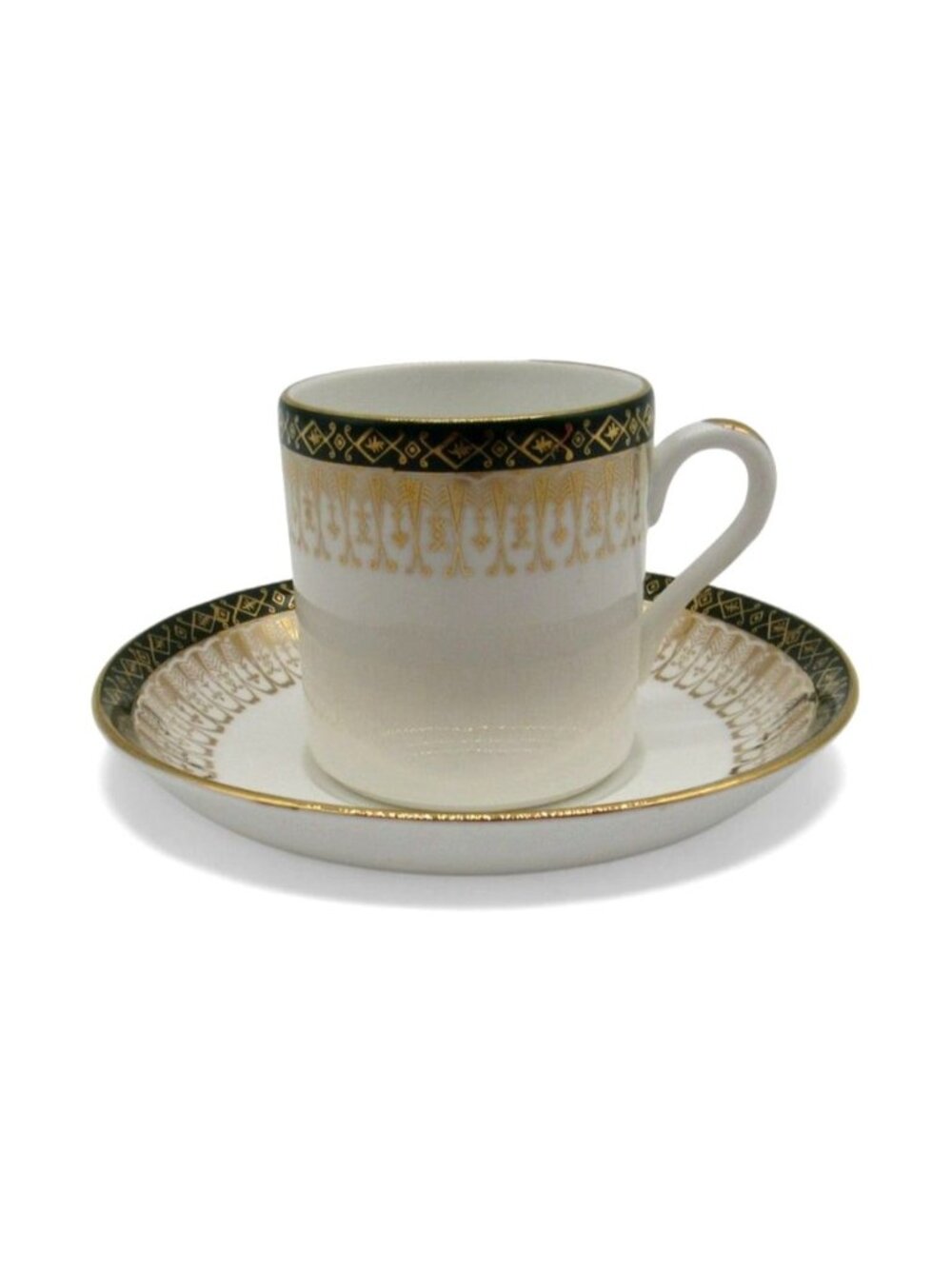 Royal Grafton Majestic Cup And Saucer Set Gold Green White England